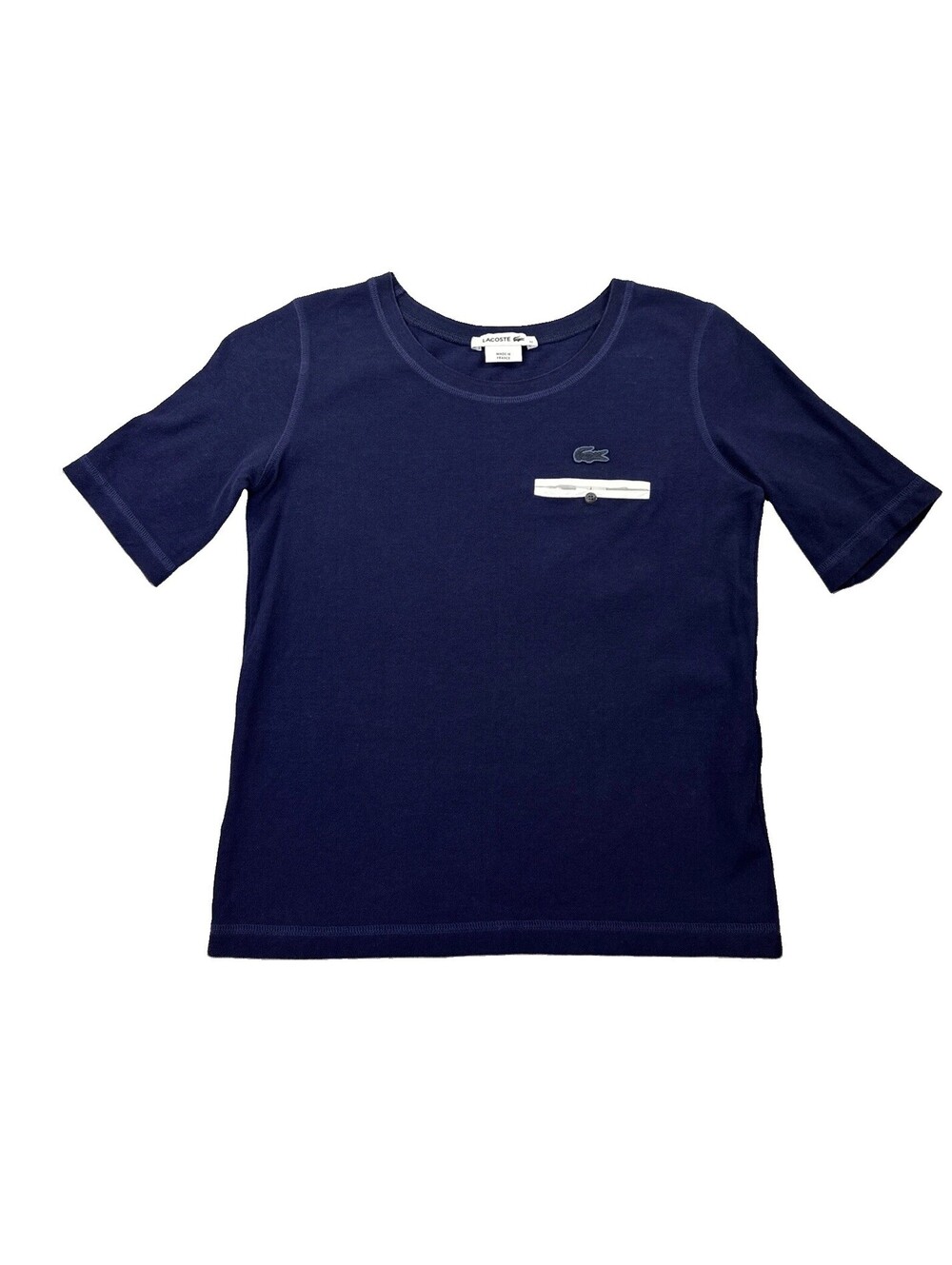 Lacoste Womens Pique Shirt Navy Size 32 France US XS